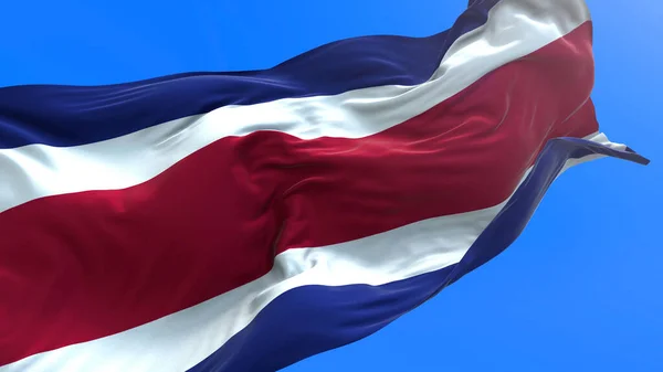 Прапор Коста Рики Реалістичний Розмахуючи Прапором — стокове фото