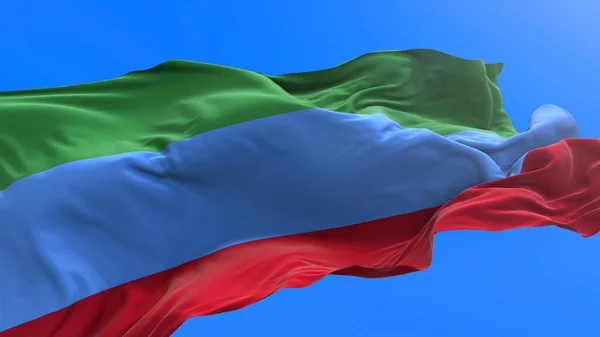 Dagestan Vlajka Realistické Vlnění Vlajky Pozadí — Stock fotografie