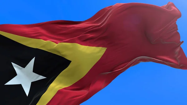 East Timor Flag Realistic Waving Flag Background — Stock Photo, Image