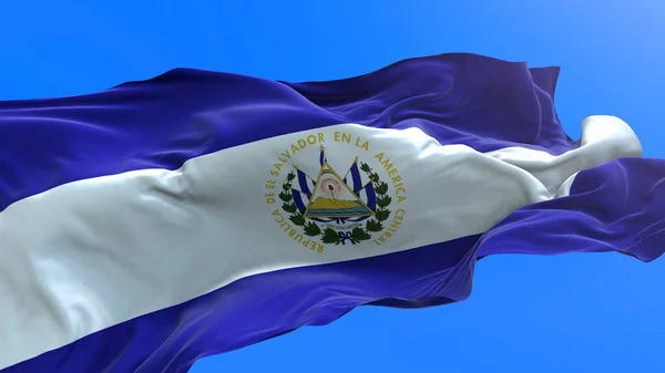 Salvador Flagge Realistischer Fahnenhintergrund — Stockfoto