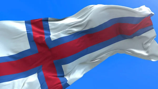 Faroe Island Flag Realistic Waving Flag Background — Stock Photo, Image