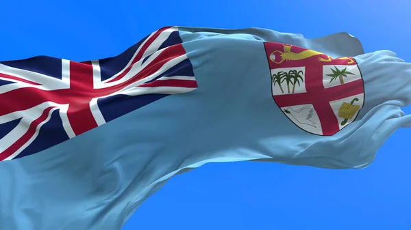 Fidzsi Zászló Realisztikus Integető Zászló Háttér — Stock Fotó
