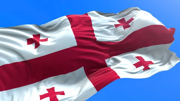 Grúzia Zászló Realisztikus Integető Zászló Háttér — Stock Fotó