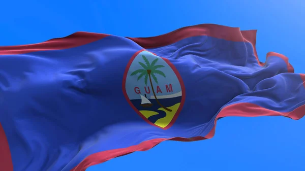 Guam Flag Realistické Vlnění Vlajky Pozadí — Stock fotografie