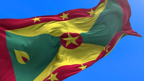 Grenada Vlajka Realistické Vlnění Vlajky Pozadí — Stock fotografie