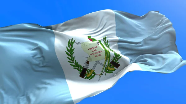 Флаг Гватемалы Трехмерный Реалистичный Фон Флага — стоковое фото
