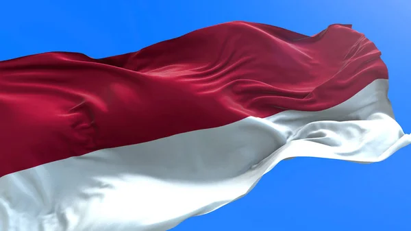 Флаг Индонезии Трехмерный Реалистичный Фон Флага — стоковое фото