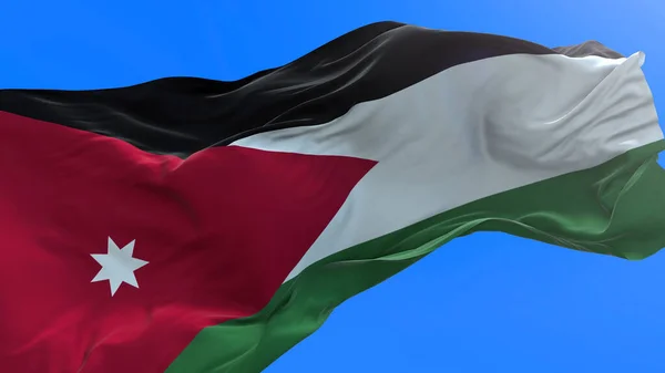 ヨルダンの旗 3D現実的な手のフラグの背景 — ストック写真