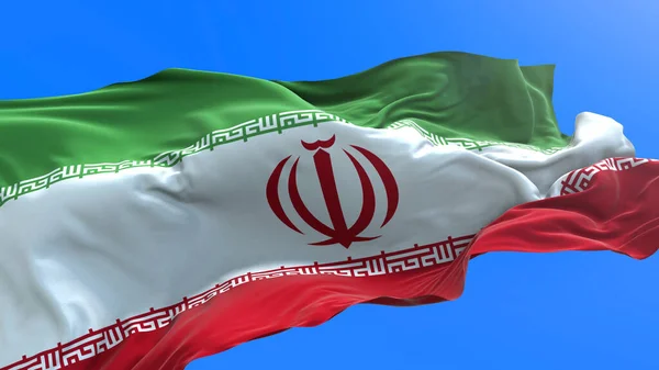 伊朗国旗3D真实感挥动国旗背景 — 图库照片