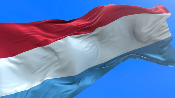 Люксембурзький Прапор Реалістичне Розмахування Прапором Тло — стокове фото