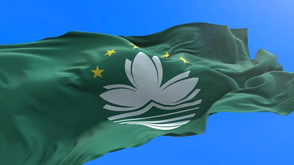 Macau Flag Realistic Waving Flag Background — Stock Photo, Image