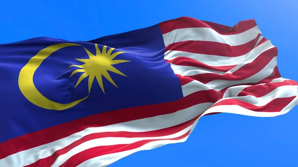 Malaysia Flag Realistic Waving Flag Background — Stock Photo, Image