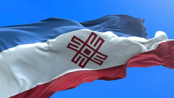 Mari Flag 3D真实感挥动国旗背景 — 图库照片