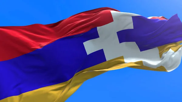 Nagorno Karabach Republika Vlajka Realistické Vlnění Vlajky Pozadí — Stock fotografie