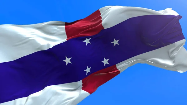 Antille Olandesi Bandiera Realistico Sventolando Bandiera Sfondo — Foto Stock