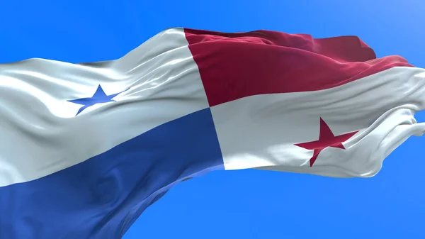 Bandera Panamá Fondo Bandera Ondeante Realista —  Fotos de Stock