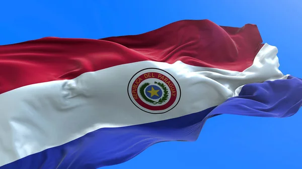 巴拉圭国旗3D真实感挥动国旗背景 — 图库照片