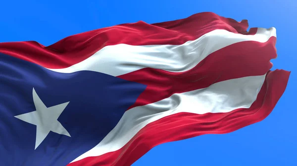 Puerto Rico Flagge Realistischer Fahnenhintergrund — Stockfoto