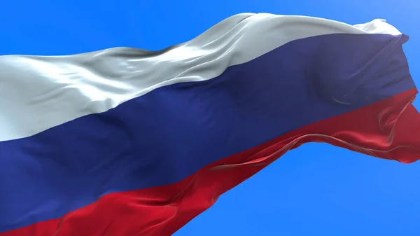 Σημαία Ρωσίας Ρεαλιστικό Κυματίζει Φόντο Σημαία — Φωτογραφία Αρχείου