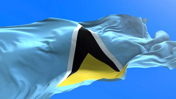 Saint Lucia Flagga Realistisk Viftande Flagga Bakgrund — Stockfoto