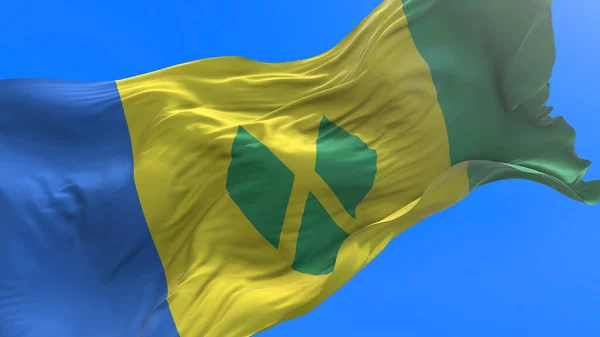 São Vicente Granadinas Bandeira Realista Acenando Fundo Bandeira — Fotografia de Stock