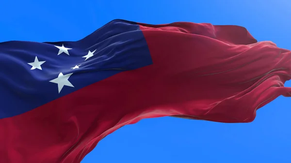 Samoa Flag Realistic Waving Flag Background — Stock Photo, Image