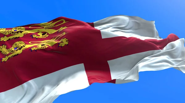 Sark Flag Realistic Waving Flag Background — Stock Photo, Image