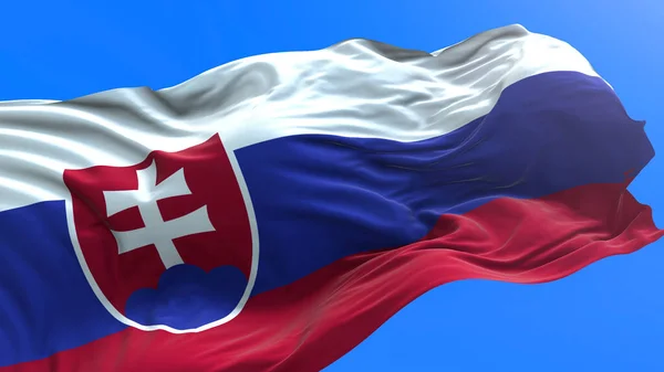 Slovakia Flag Realistic Waving Flag Background — Stock Photo, Image