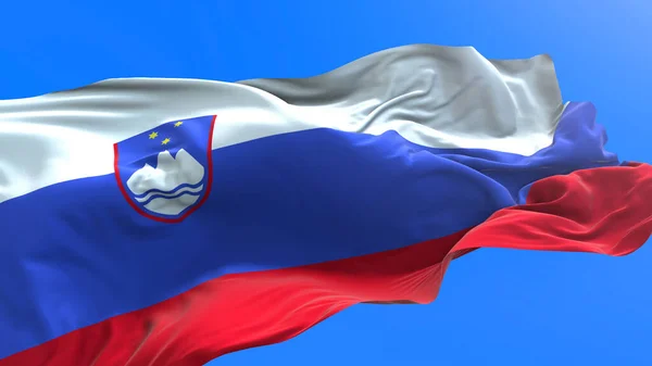 Bendera Slovenia Latar Belakang Bendera Melambai Realistis — Stok Foto