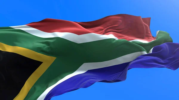 Bandeira África Sul Realista Acenando Fundo Bandeira — Fotografia de Stock