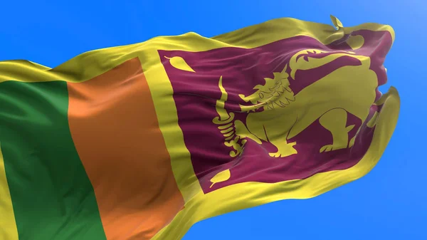 斯里兰卡国旗3D真实感挥动国旗背景 — 图库照片