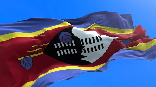 Flagge Von Swasiland Realistischer Fahnenhintergrund — Stockfoto