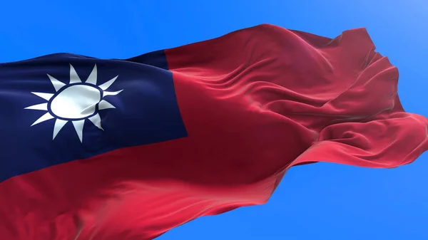 Taiwan Vlag Realistische Zwaaiende Vlag Achtergrond — Stockfoto