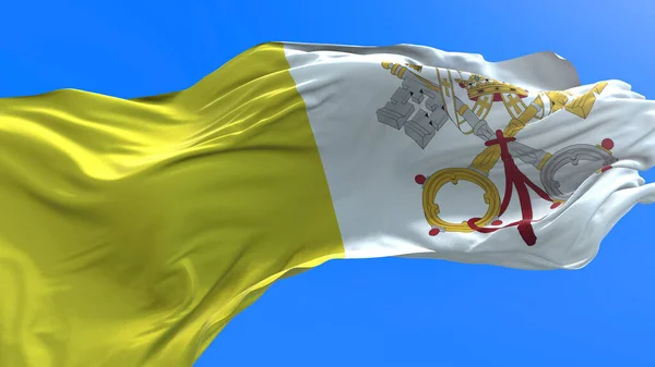 Vatican City Holy See Flag Realistic Waving Flag Background — Stock Photo, Image