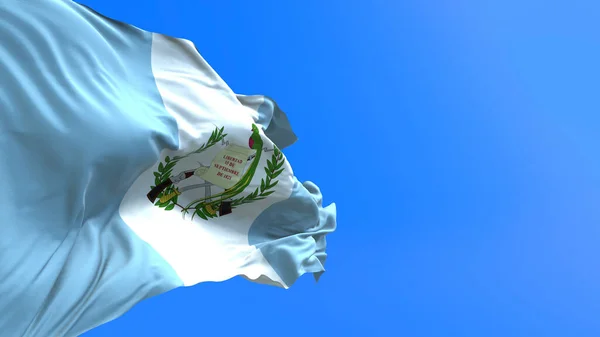 危地马拉国旗 三维现实挥动国旗背景 图库图片