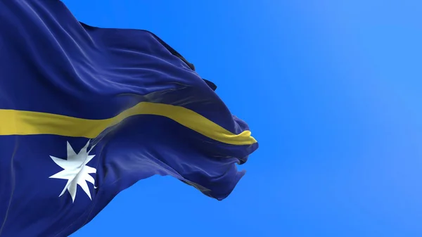 Nauru Flagge Realistischer Fahnenhintergrund Stockbild