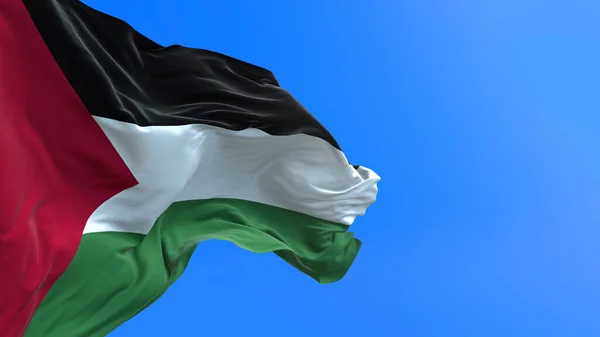 Palestina Bandiera Realistico Sventolando Bandiera Sfondo Fotografia Stock