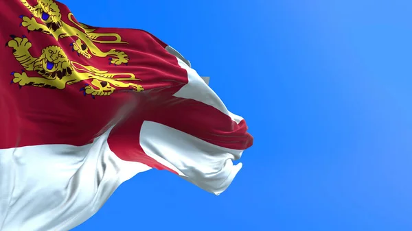 Sark Flagge Realistischer Fahnenhintergrund Stockbild