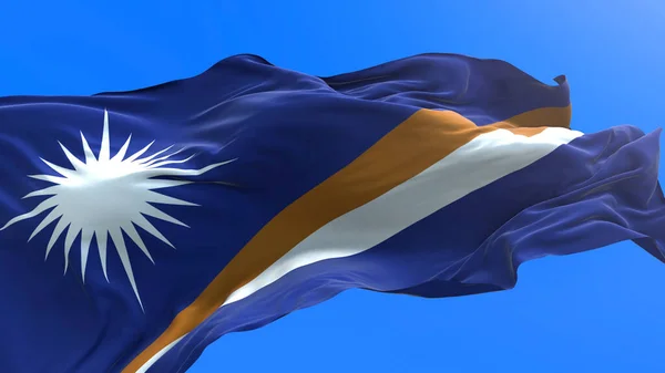 Bandeira Das Ilhas Marshall Realista Acenando Fundo Bandeira — Fotografia de Stock