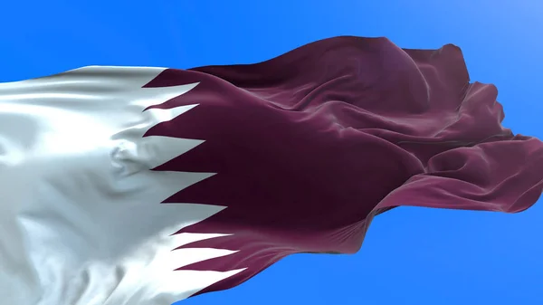 卡塔尔国旗3D真实感挥动国旗背景 图库图片