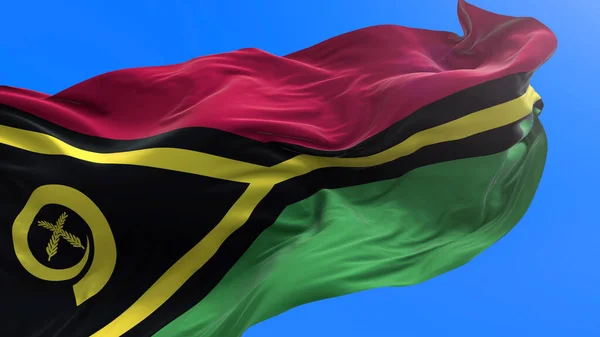 Vanuatu Vlag Realistische Zwaaiende Vlag Achtergrond Rechtenvrije Stockfoto's