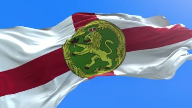 Alderney bayrağı - 3D gerçekçi bayrak sallama arkaplanı