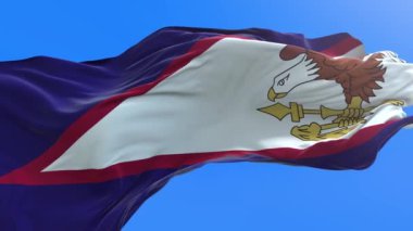 Amerikan Samoa bayrağı - 3D gerçekçi bayrak sallama arkaplanı