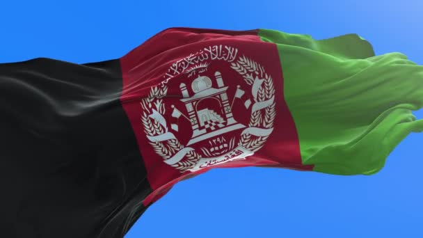 Afghánistánská Vlajka Realistické Vlnění Vlajky Pozadí — Stock video