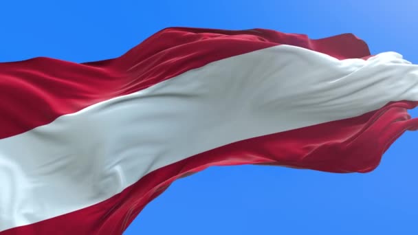 Österrike Flagga Realistisk Viftande Flagga Bakgrund — Stockvideo