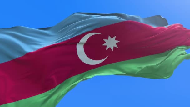 アゼルバイジャンの旗 3D現実的な手の旗の背景 — ストック動画
