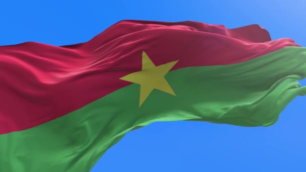 Burkina Faso Flag Реалістичне Махаючи Прапором — стокове відео