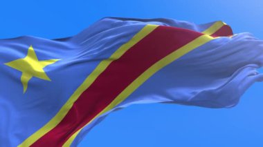 Kongo Demokratik Bayrak Cumhuriyeti - 3D gerçekçi bayrak sallama arka planı
