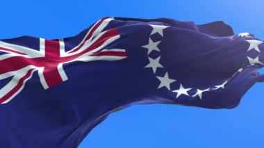 Cook Adaları bayrağı - 3D gerçekçi bayrak sallama arkaplanı