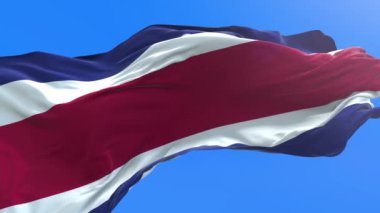 Kosta Rika bayrağı - 3D gerçekçi bayrak sallama arkaplanı